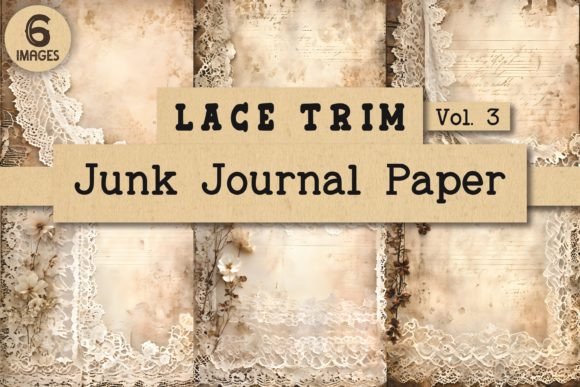 Download Lace Trim Junk Journal Paper Vol. 3 - Premium Bundle