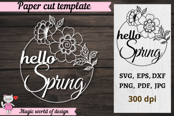 Download Hello Spring Flower Frame, Cricut Svg - Cricut svg Collection